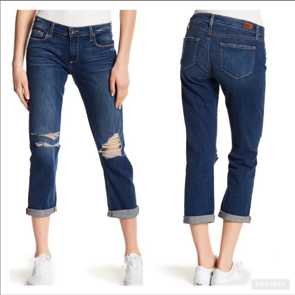 PAIGE Brigitte Distressed Boyfriend Jeans Size 30